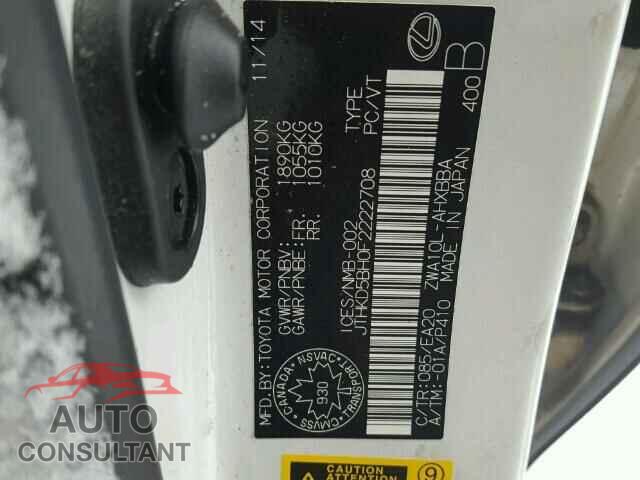 LEXUS CT 200 2015 - JTHKD5BH0F2222708