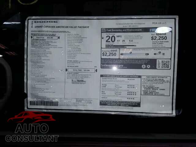 DODGE CARAVAN 2016 - 2C4RDGBG6GR398359