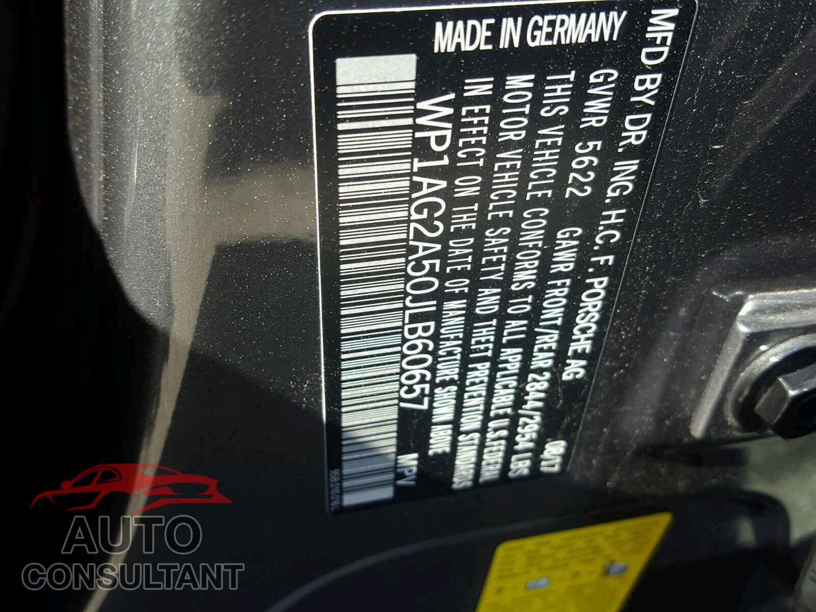 PORSCHE MACAN 2018 - WP1AG2A50JLB60657