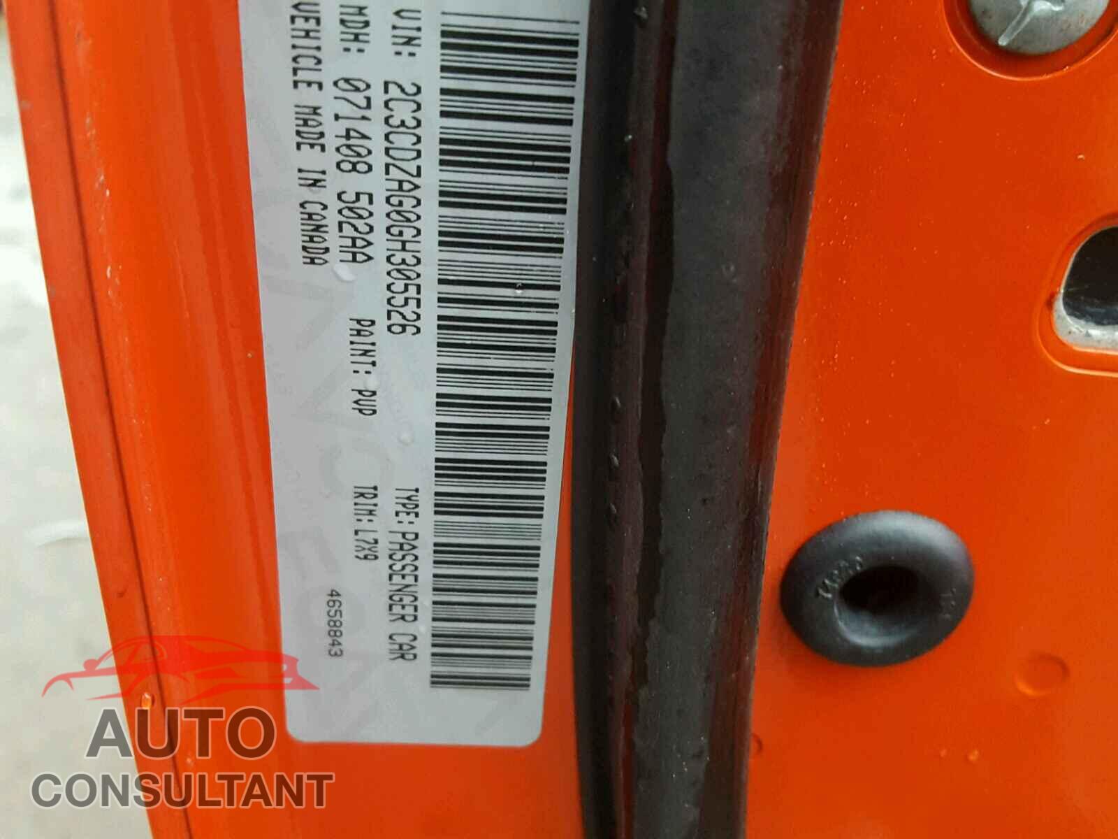 DODGE CHALLENGER 2016 - 2C3CDZAG0GH305526