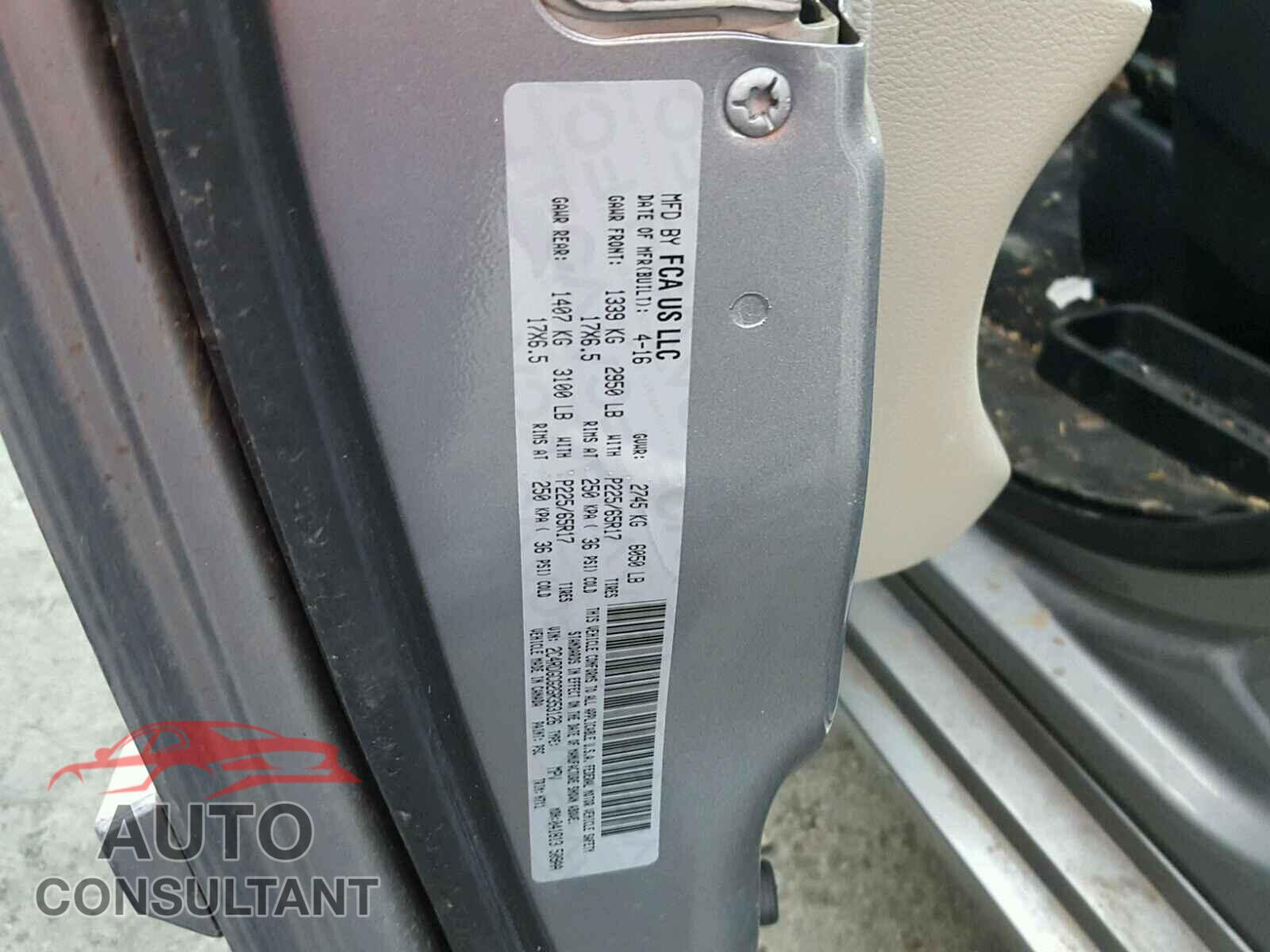 DODGE CARAVAN 2016 - 2C4RDGCG2GR353126