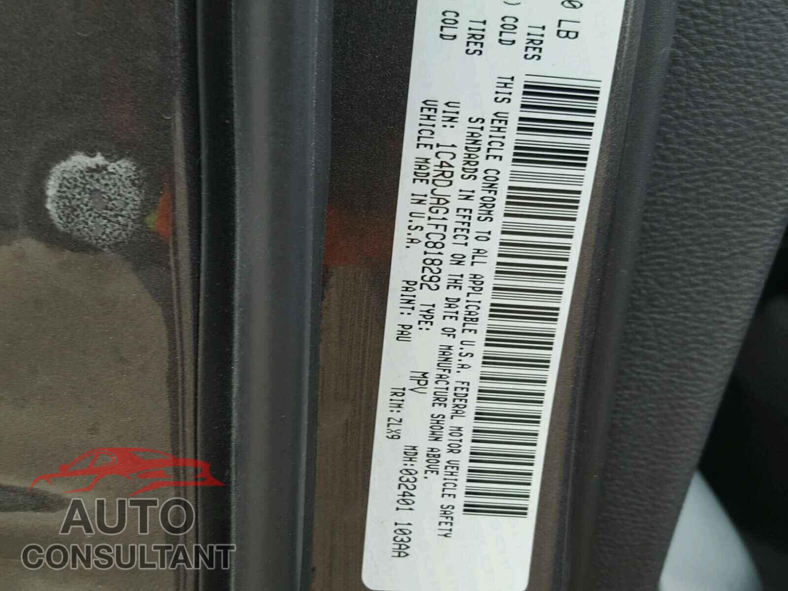 DODGE DURANGO 2015 - 1C4RDJAG1FC818292