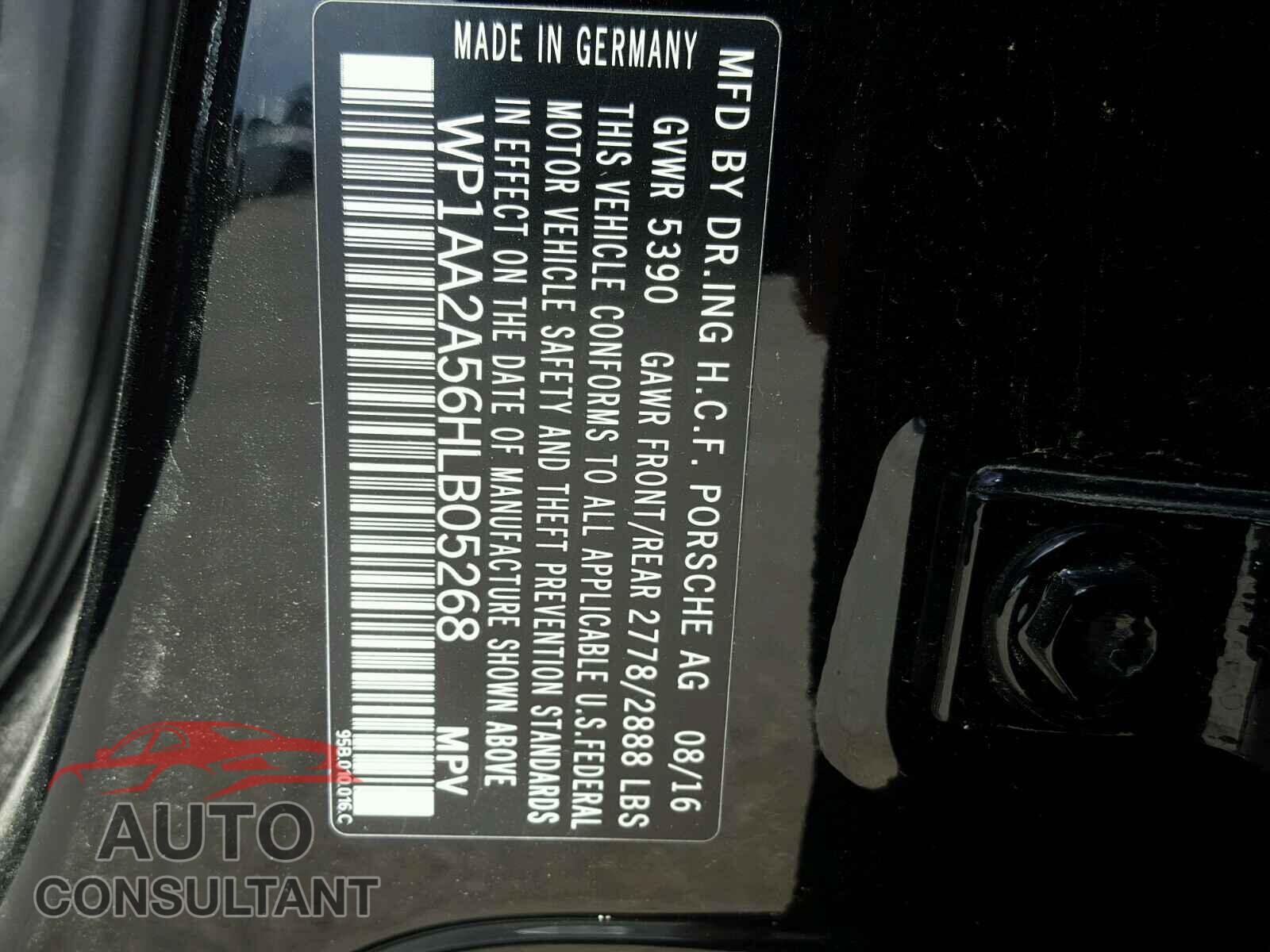 PORSCHE MACAN 2017 - WP1AA2A56HLB05268