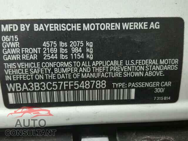 BMW 3 SERIES 2015 - WBA3B3C57FF548788