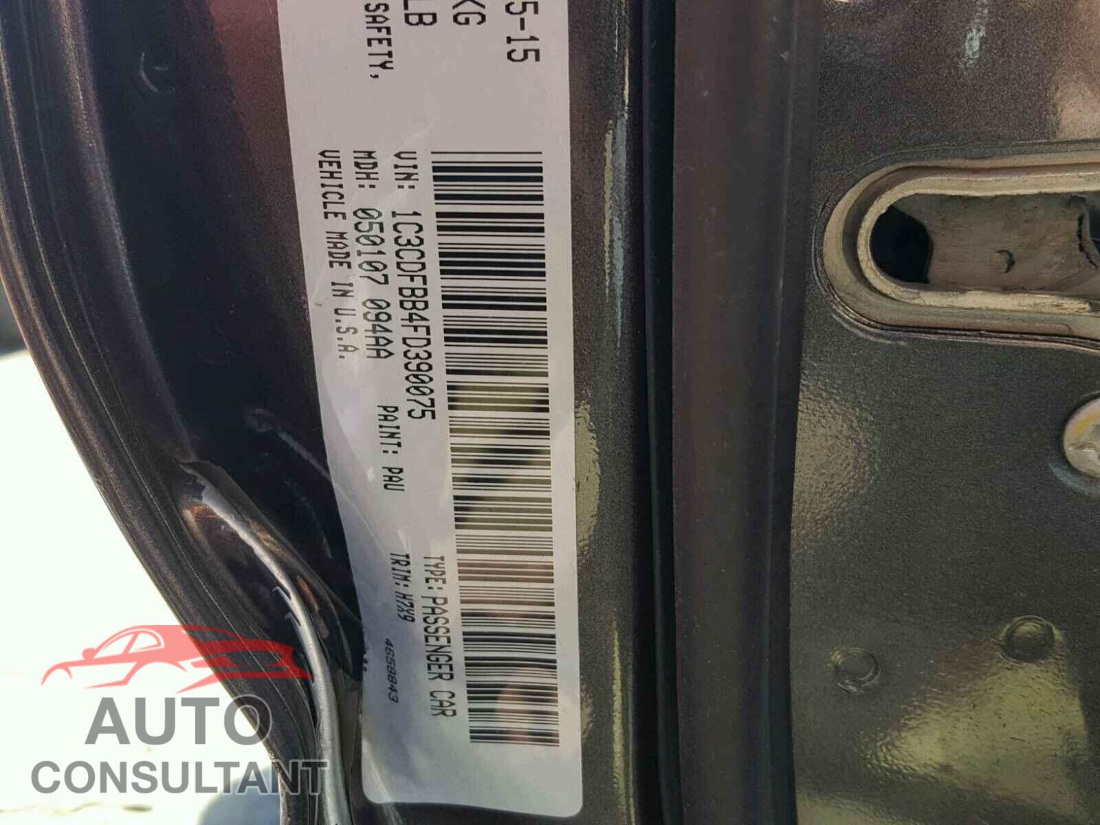 DODGE DART 2015 - 1C3CDFBB4FD390075