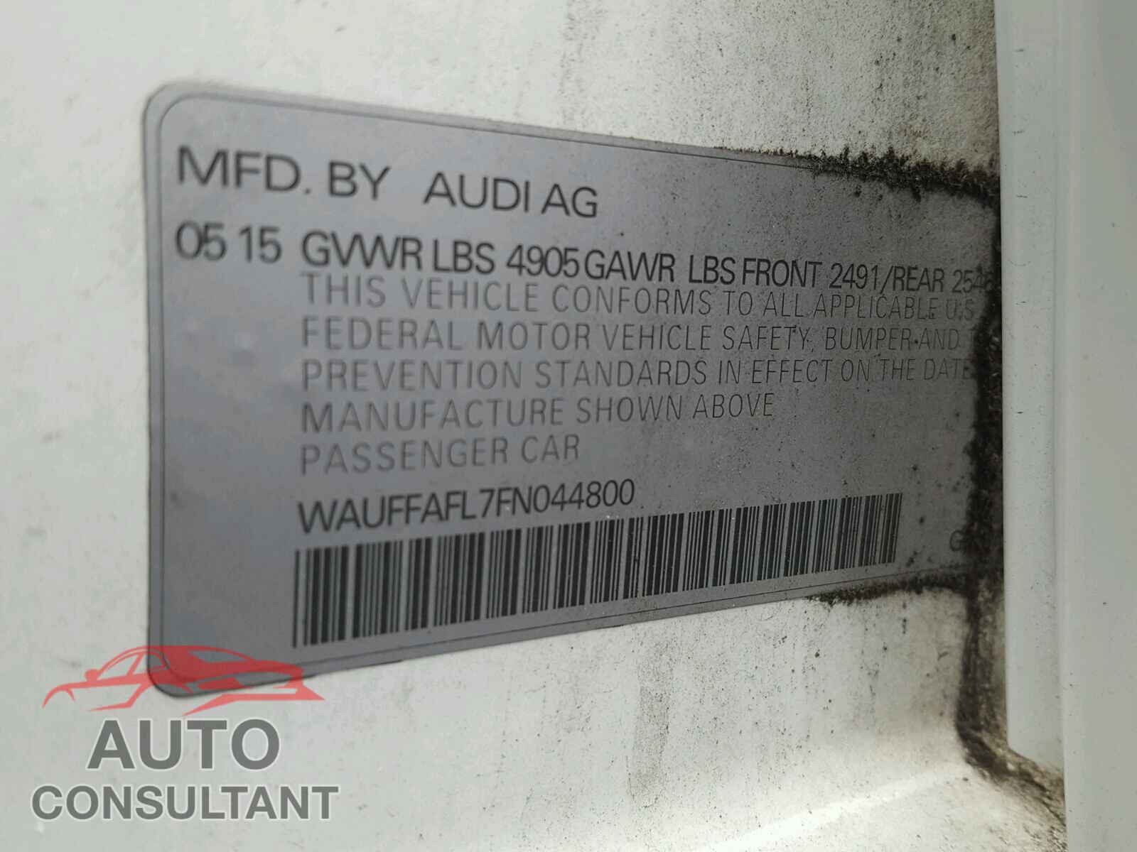 AUDI A4 2015 - WAUFFAFL7FN044800