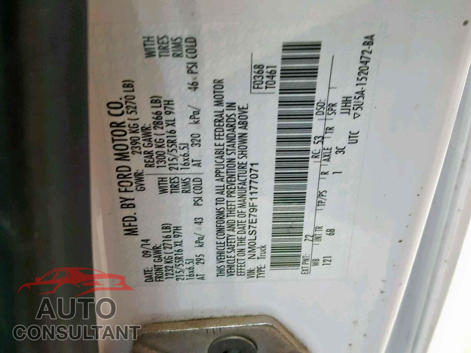 FORD TRANSIT CO 2015 - 5TDYZ3DC8LS049883