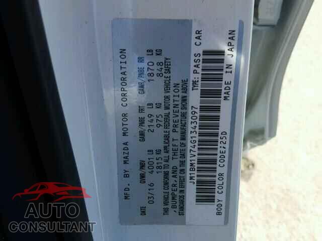 MAZDA 3 2016 - JM1BM1V74G1343097