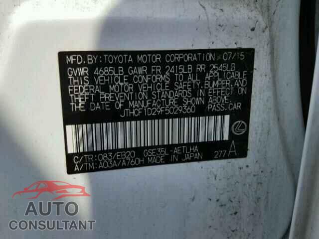 LEXUS IS250 2015 - JTHCF1D29F5029360