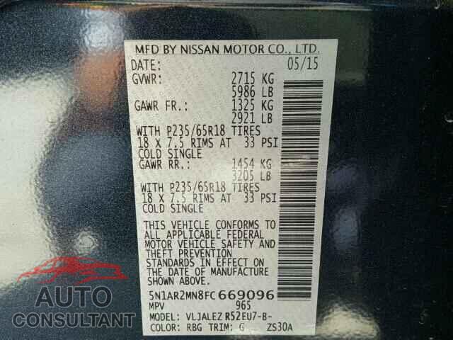 NISSAN PATHFINDER 2015 - 5N1AR2MN8FC669096