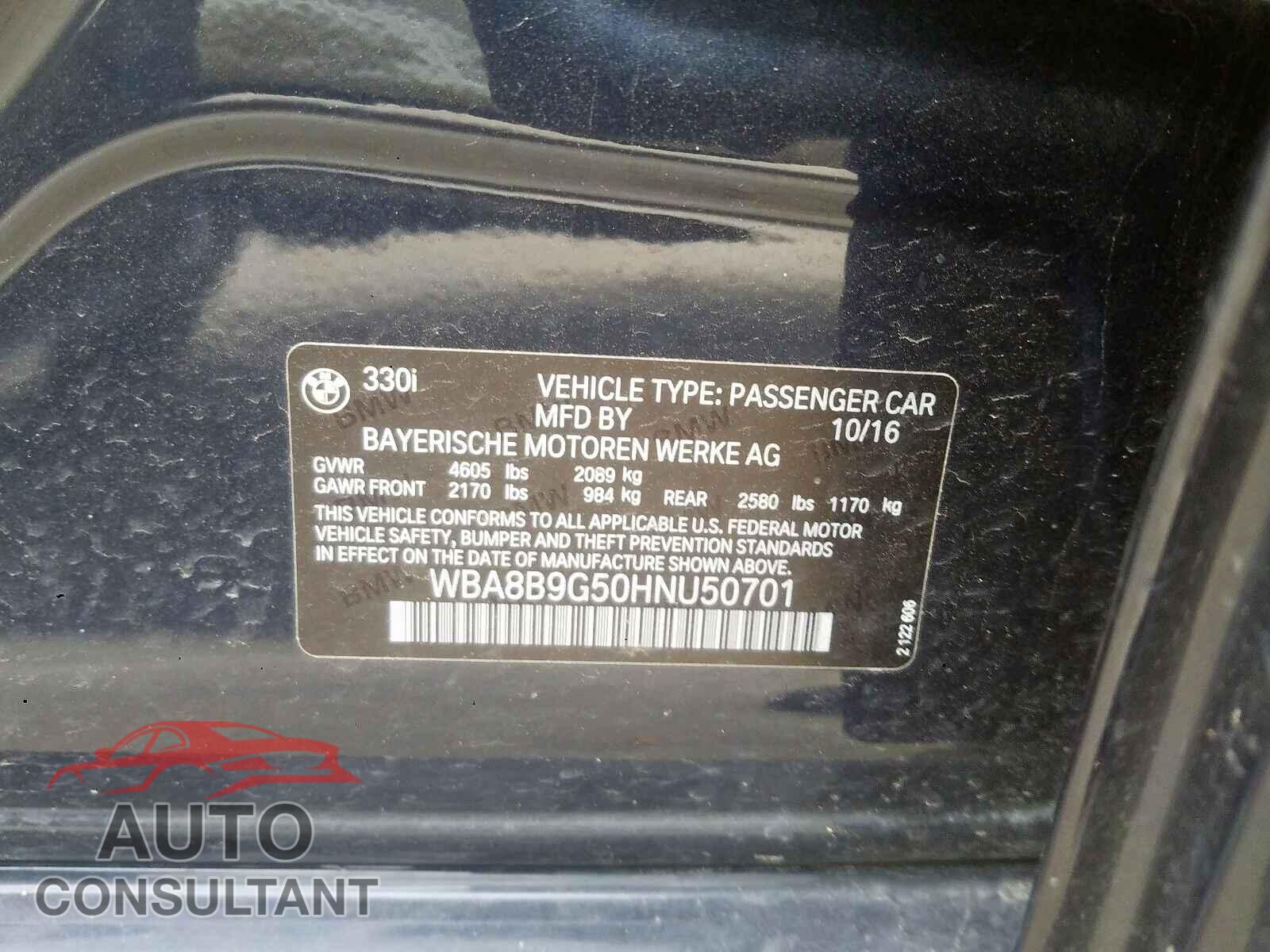 BMW 3 SERIES 2017 - 3N1CN8FVXLL882773