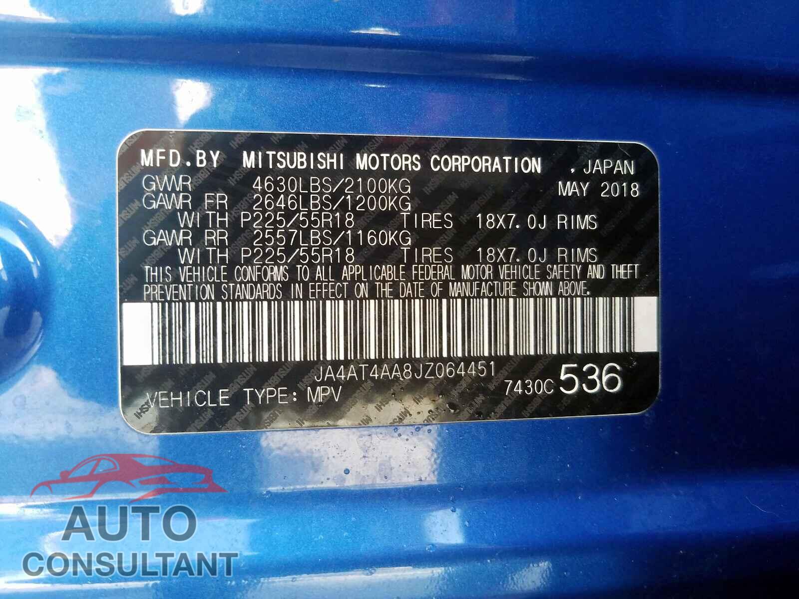 MITSUBISHI ECLIPSE CR 2018 - JA4AD3A30GZ007632