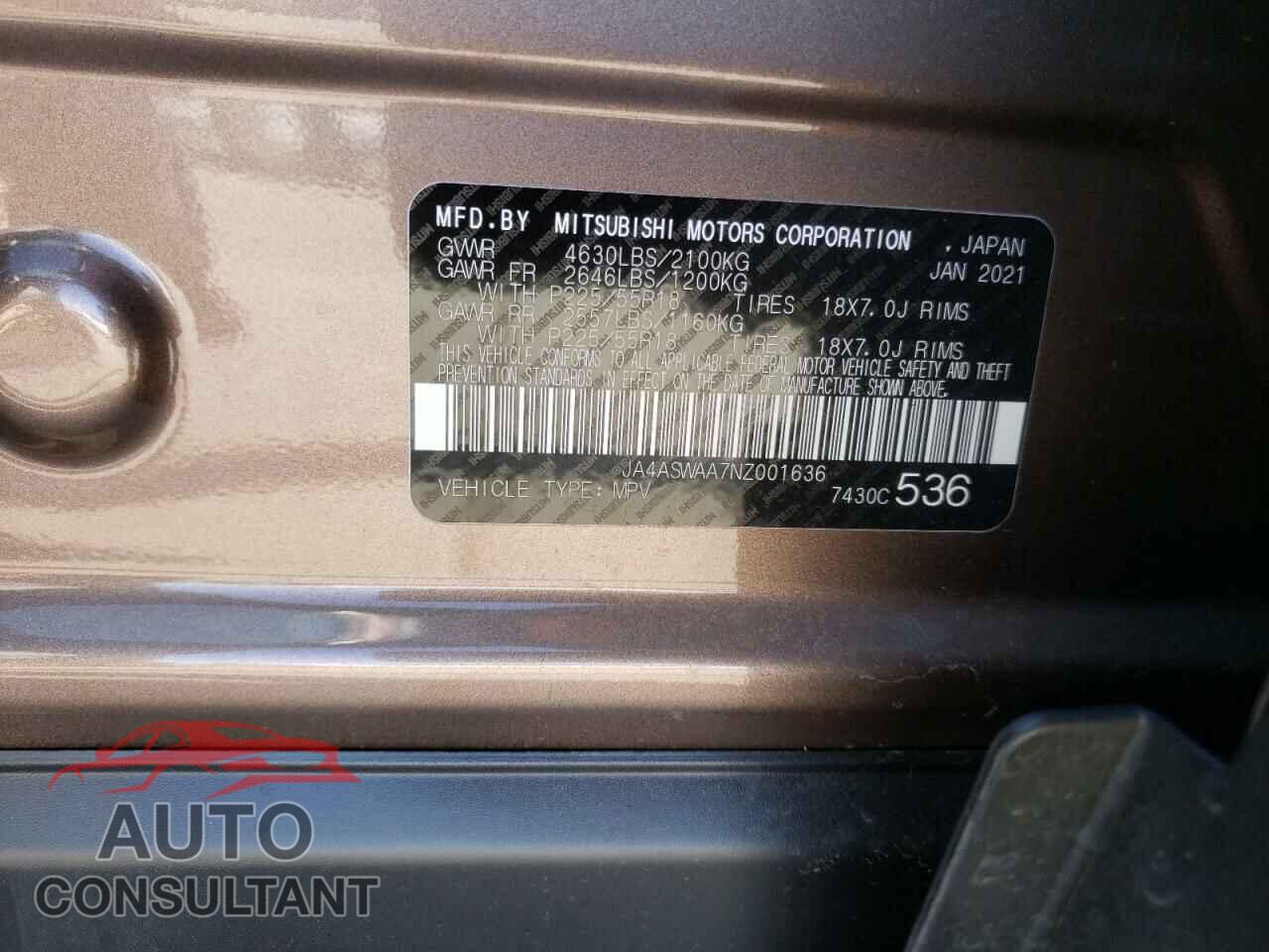 MITSUBISHI ECLIPSE 2022 - JA4ASWAA7NZ001636
