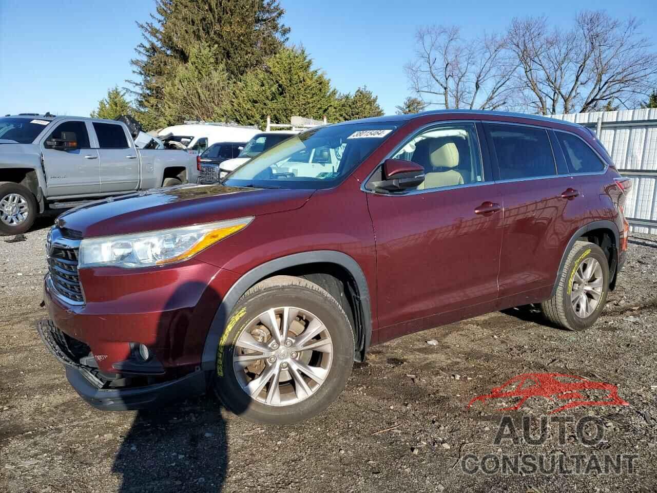 TOYOTA HIGHLANDER 2015 - 5TDJKRFHXFS121866