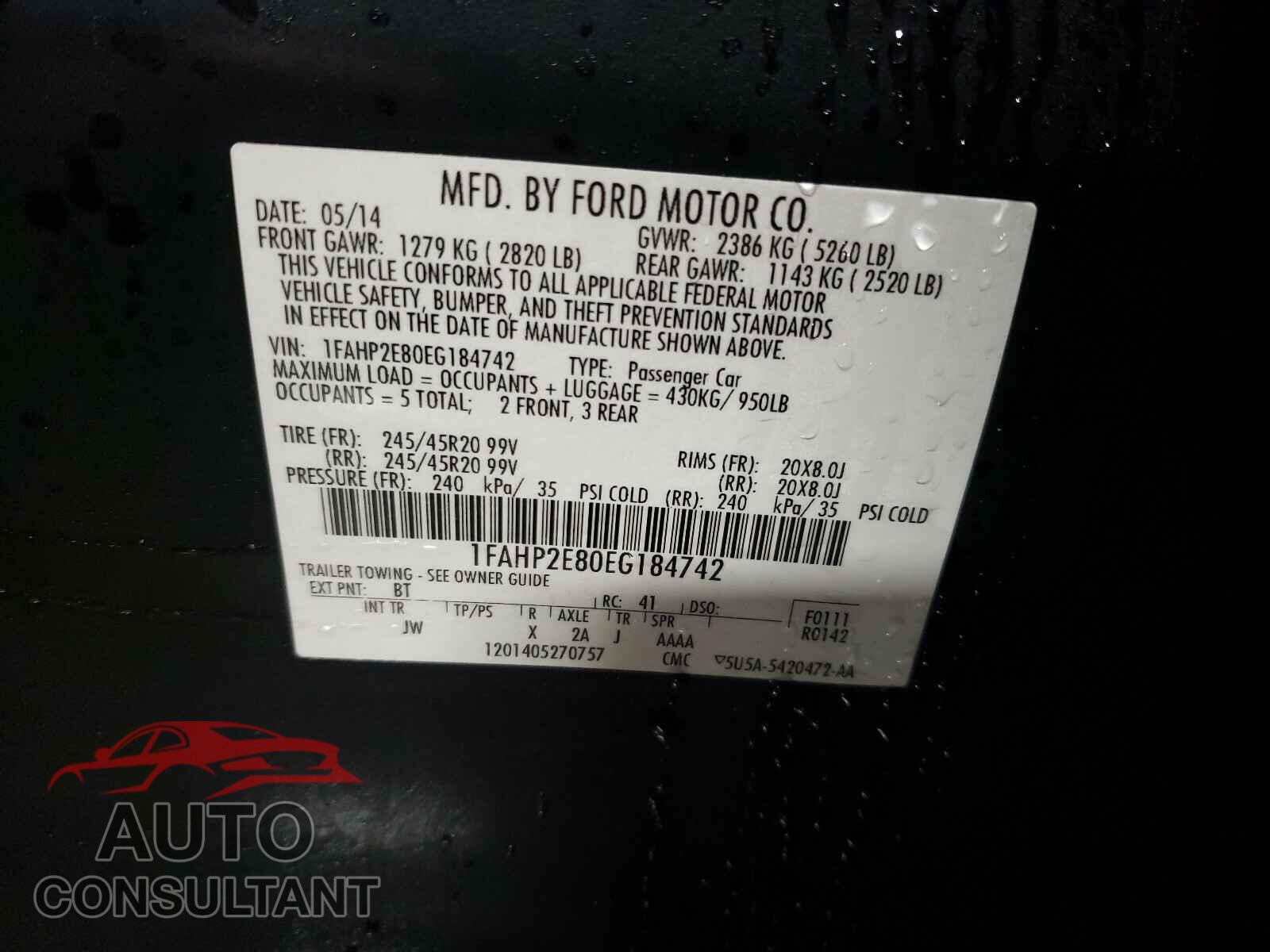 FORD TAURUS 2014 - 3VV3B7AX9JM190232