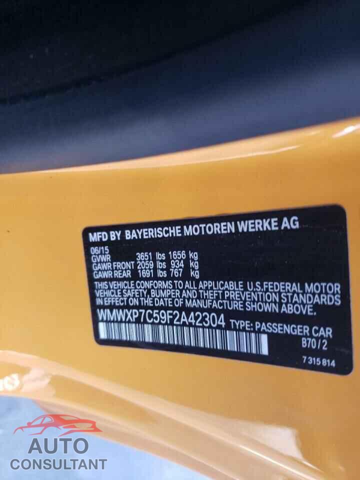 MINI COOPER 2015 - WMWXP7C59F2A42304