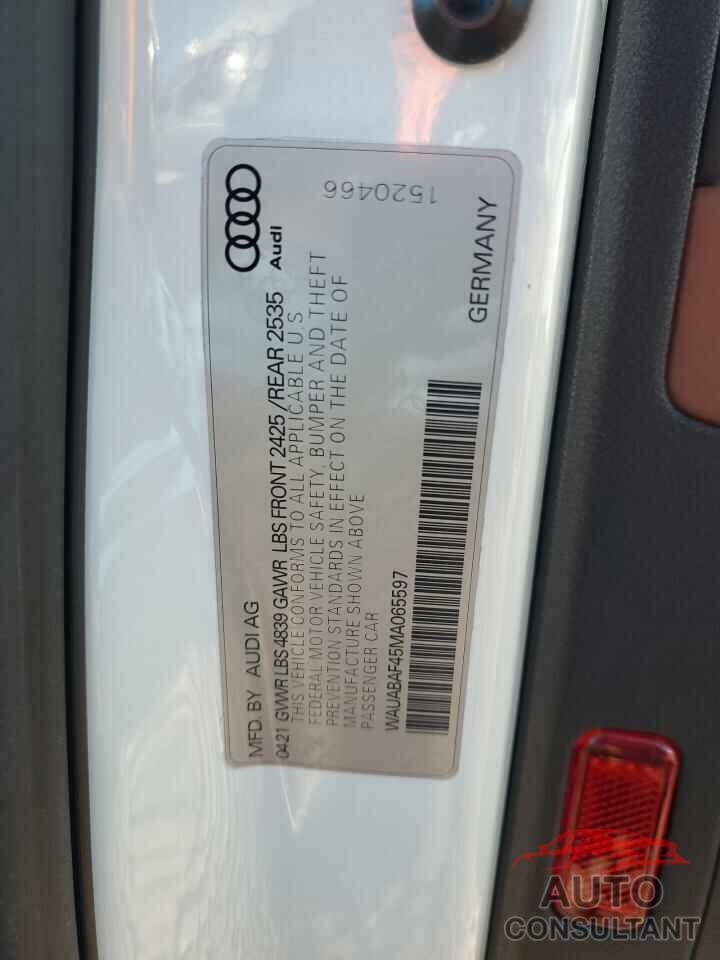 AUDI A4 2021 - WAUABAF45MA065597