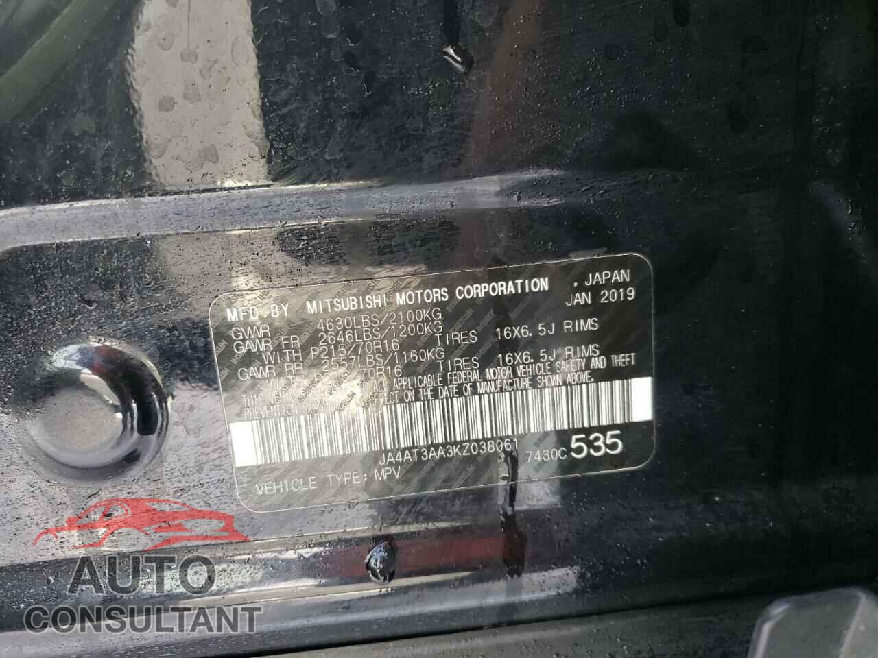 MITSUBISHI ECLIPSE 2019 - JA4AT3AA3KZ038061
