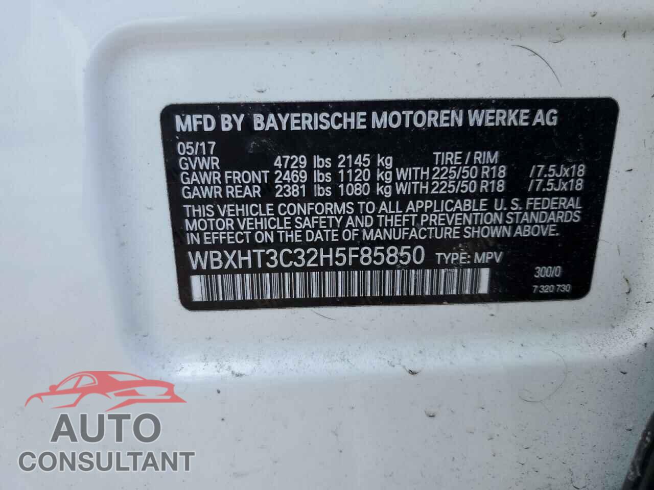 BMW X1 2017 - WBXHT3C32H5F85850