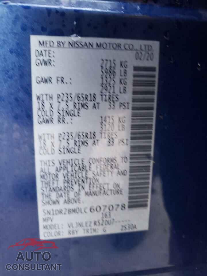 NISSAN PATHFINDER 2020 - 5N1DR2BM0LC607078