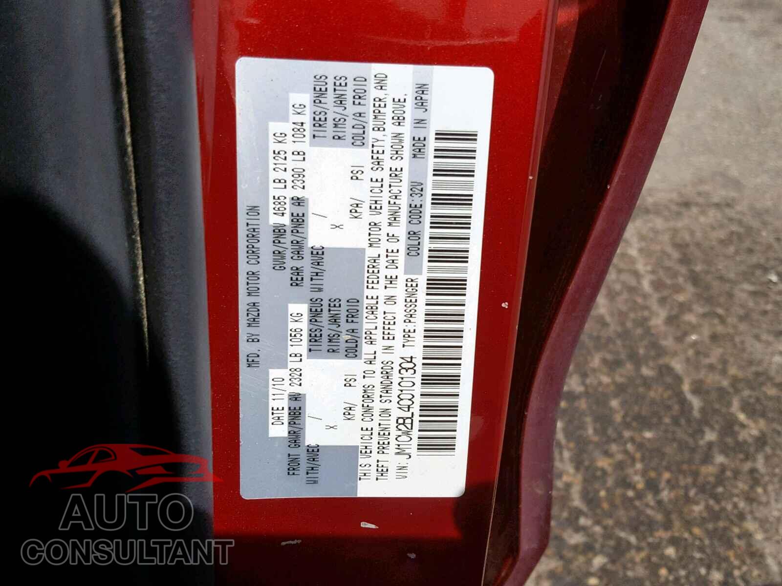 MAZDA 5 2012 - JM1CW2BL4C0101304