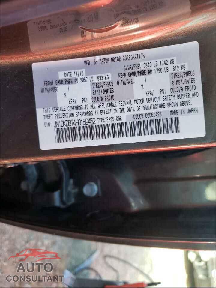 MAZDA CX-3 2017 - JM1DKDB74H0159452