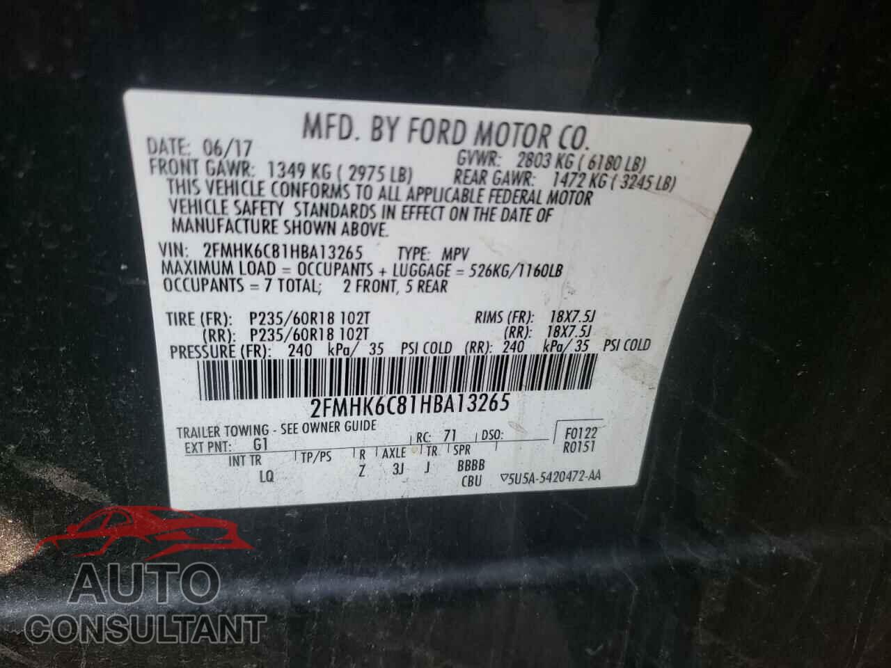 FORD FLEX 2017 - 2FMHK6C81HBA13265