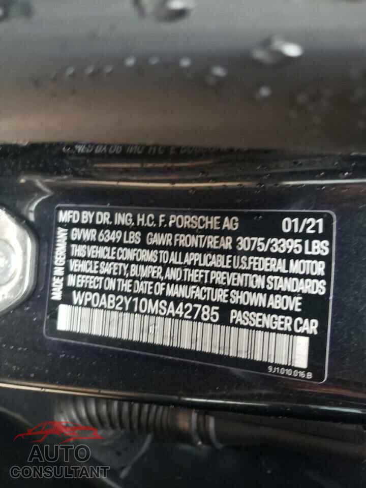 PORSCHE TAYCAN 2021 - WP0AB2Y10MSA42785