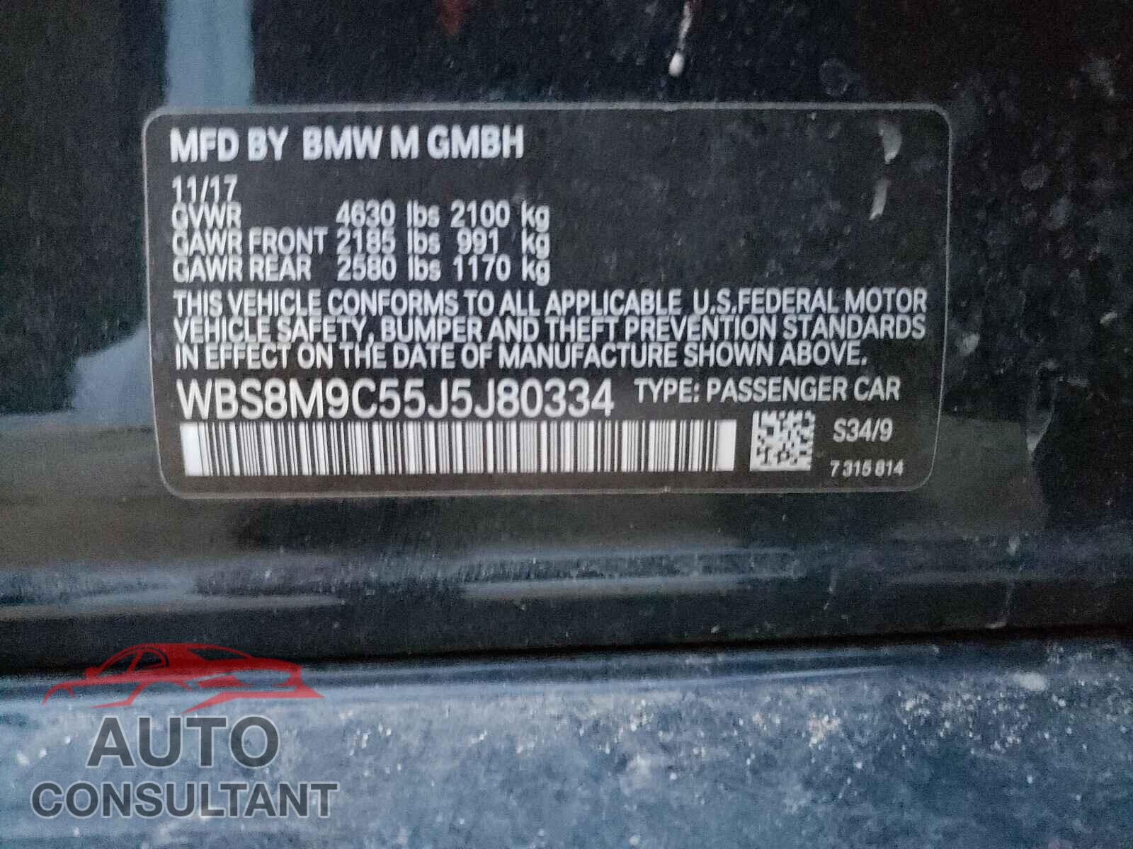 BMW M3 2018 - WBS8M9C55J5J80334