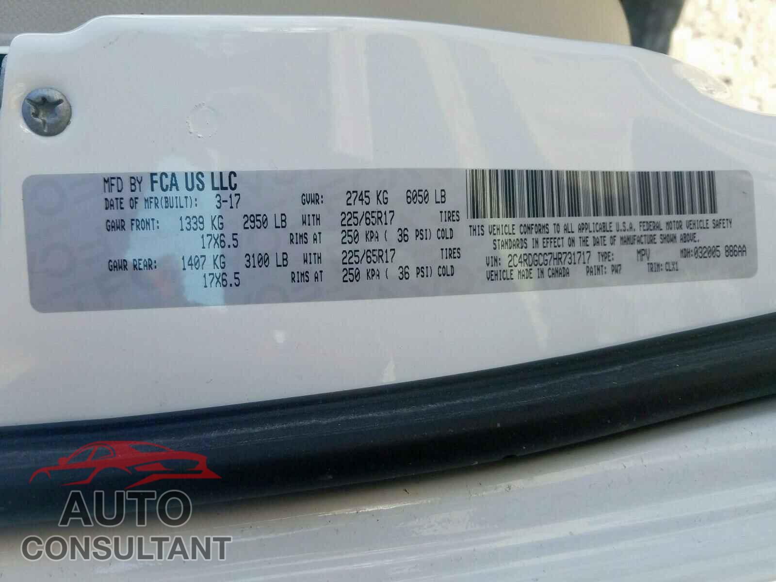DODGE CARAVAN 2017 - 1N6AD0ER7KN736176