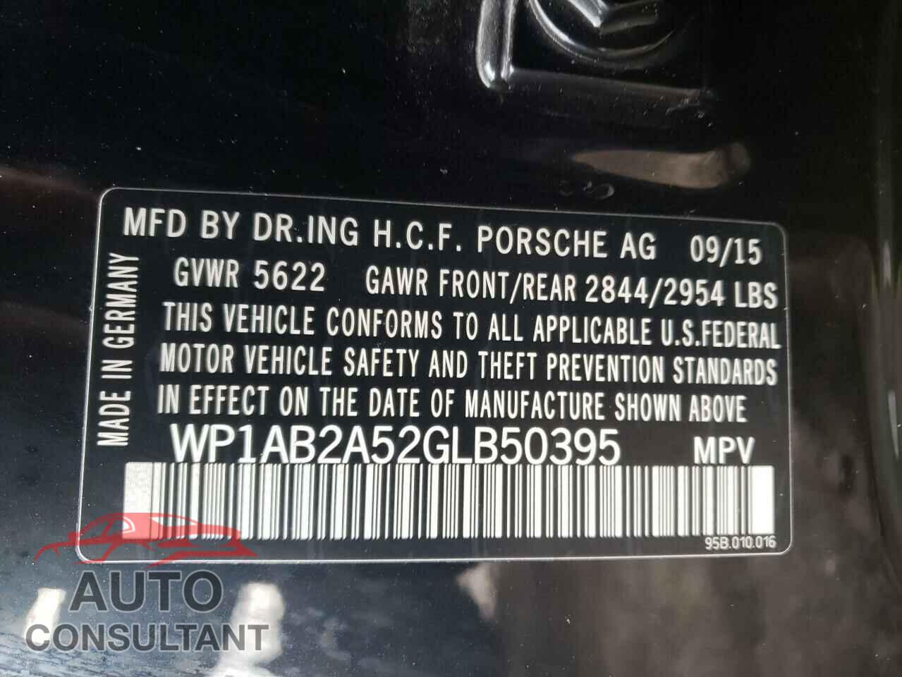 PORSCHE MACAN 2016 - WP1AB2A52GLB50395