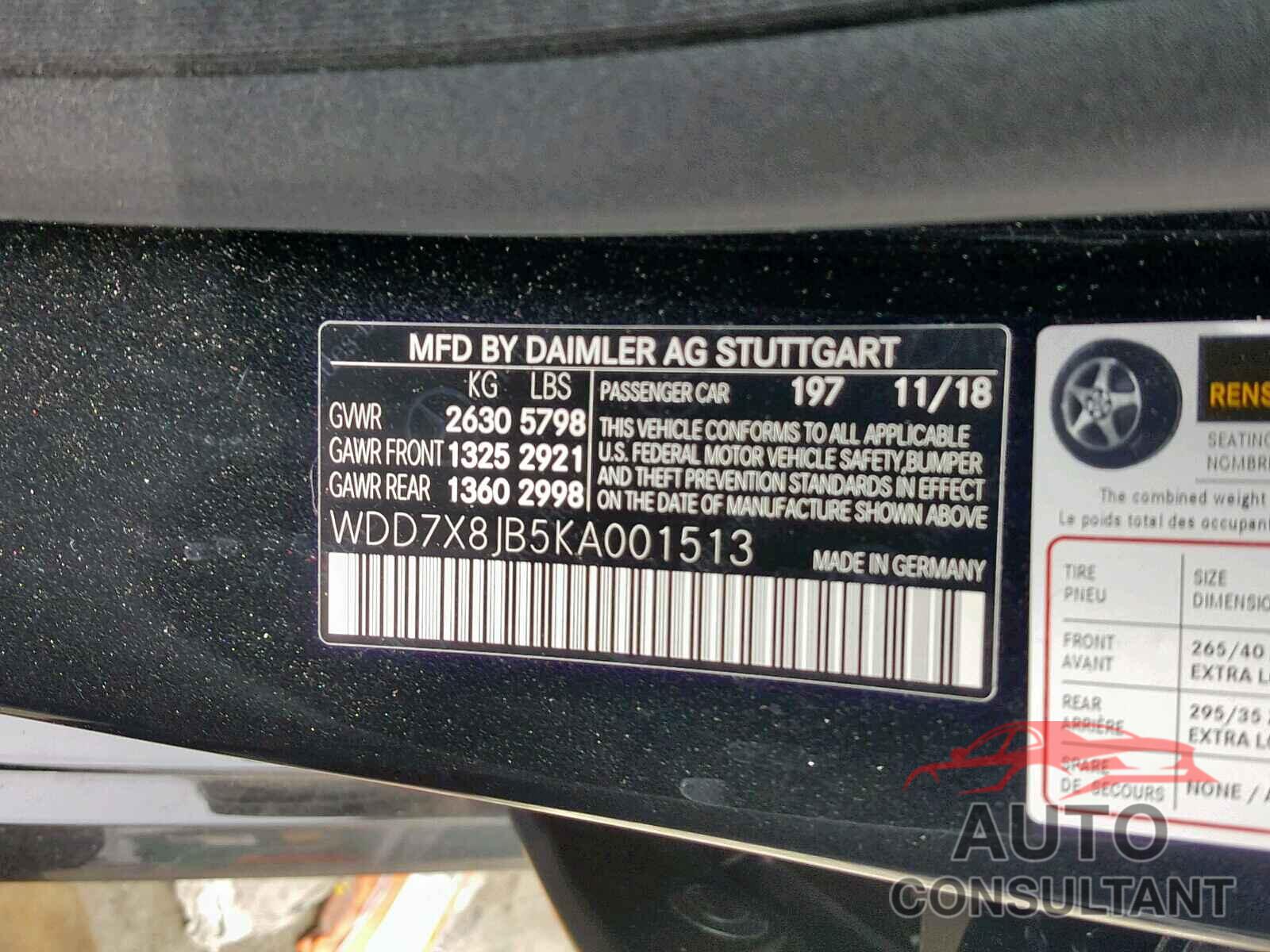 MERCEDES-BENZ AMG GT 63 2019 - WDD7X8JB5KA001513