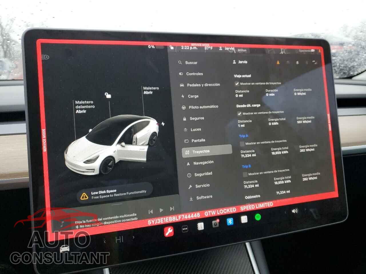 TESLA MODEL 3 2020 - 5YJ3E1EB8LF744448