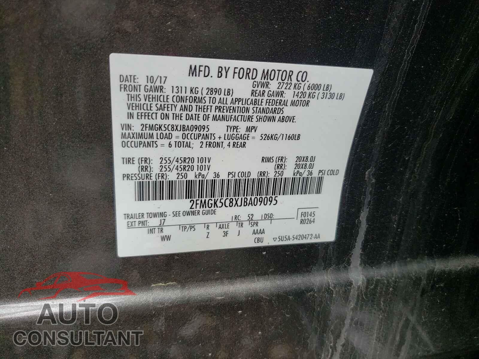 FORD FLEX 2018 - 2FMGK5C8XJBA09095