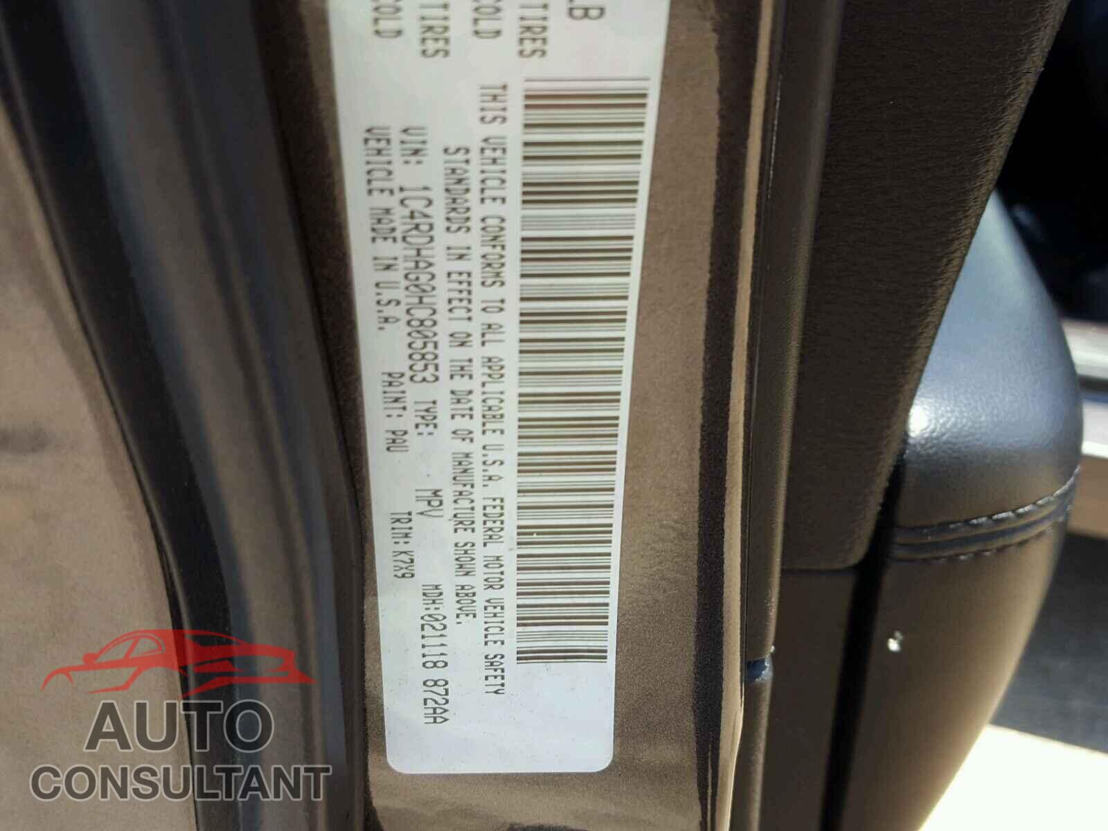 DODGE DURANGO 2017 - 1C4RDHAG0HC805853