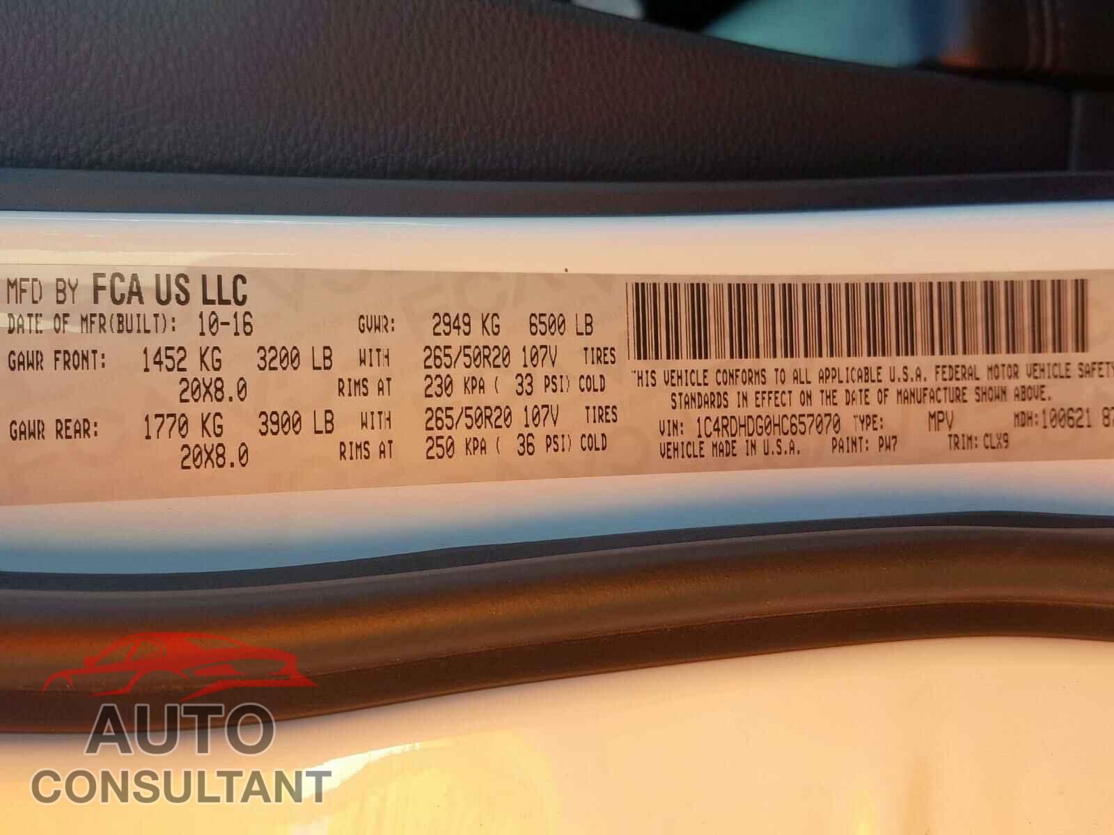 DODGE DURANGO 2017 - KNDJX3A53G7849066