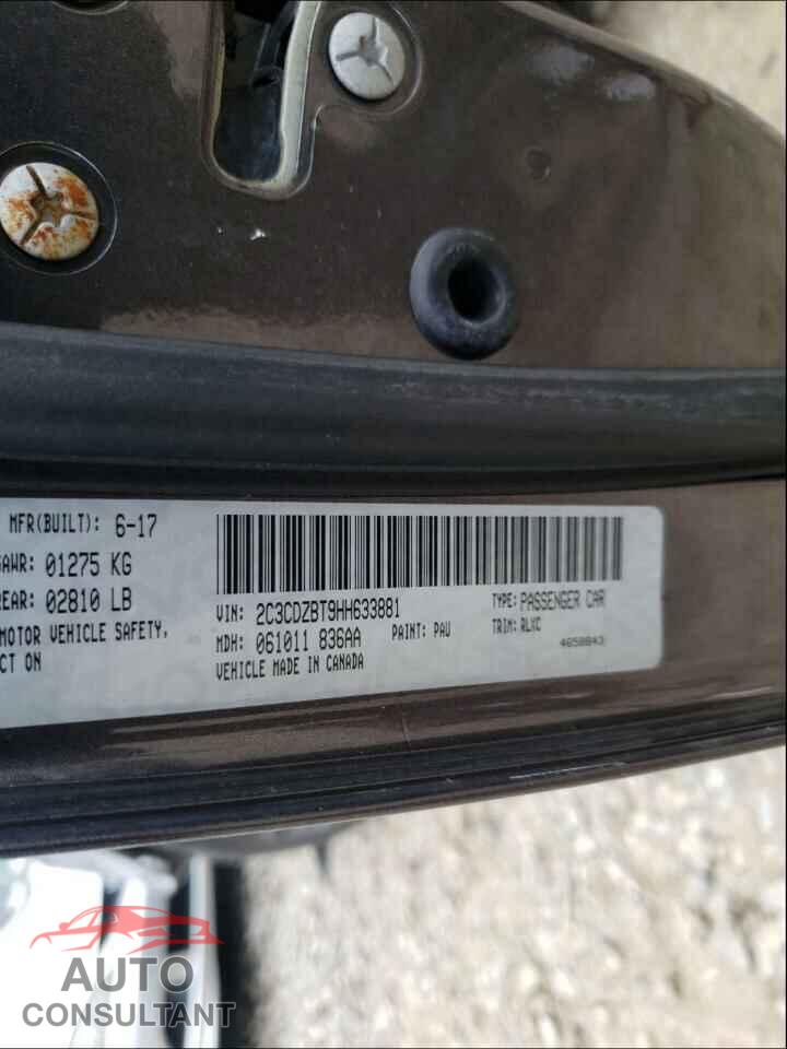 DODGE CHALLENGER 2017 - 2C3CDZBT9HH633881