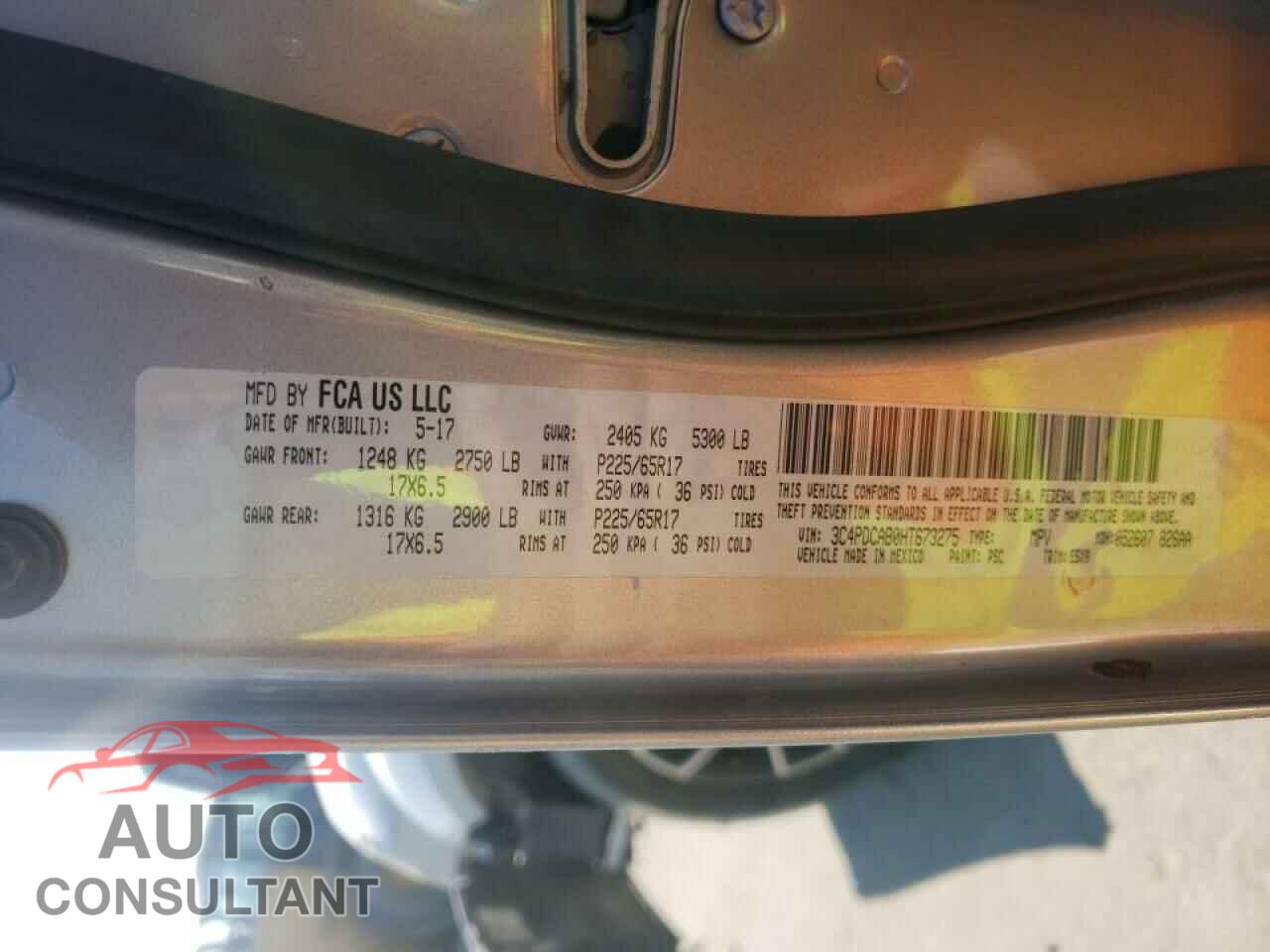 DODGE JOURNEY 2017 - 3C4PDCAB0HT673275