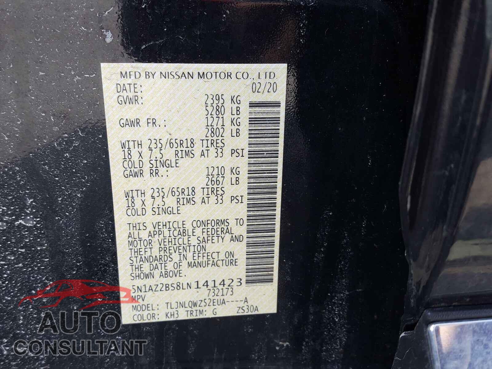 NISSAN MURANO 2020 - 5N1AZ2BS8LN141423