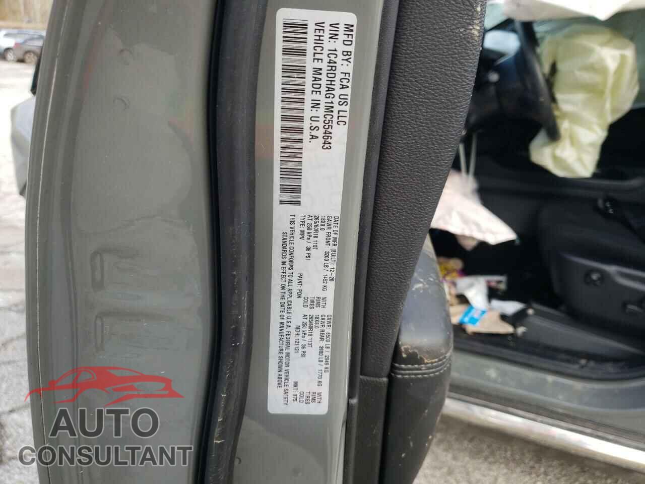 DODGE DURANGO 2021 - 1C4RDHAG1MC554643