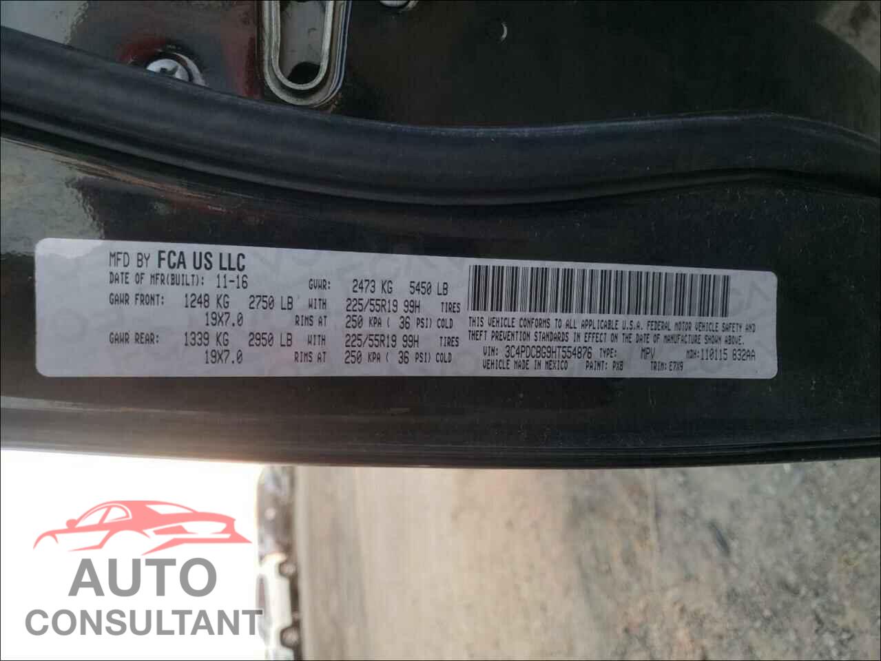 DODGE JOURNEY 2017 - 3C4PDCBG9HT554876