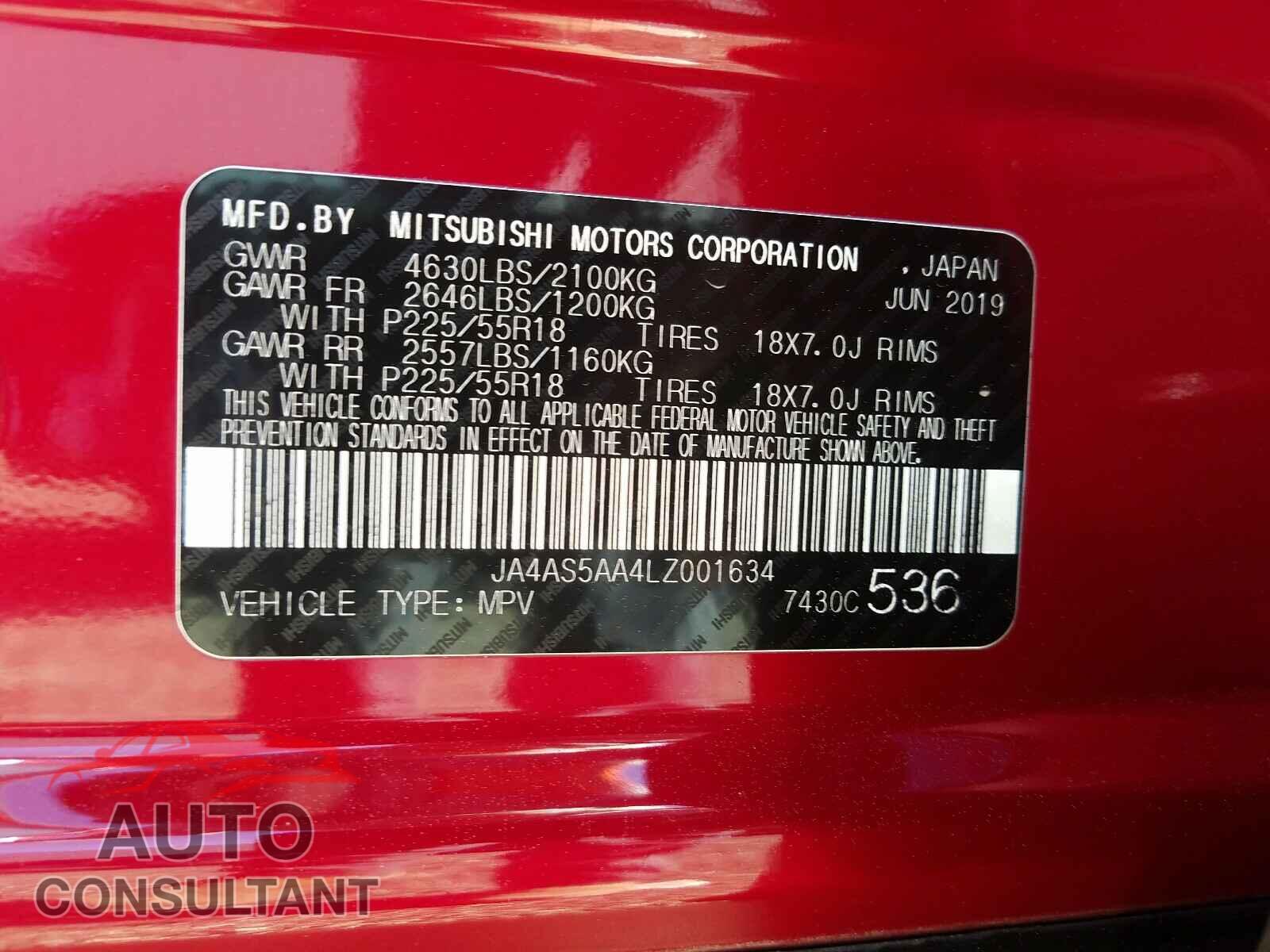 MITSUBISHI ECLIPSE 2020 - JA4AS5AA4LZ001634