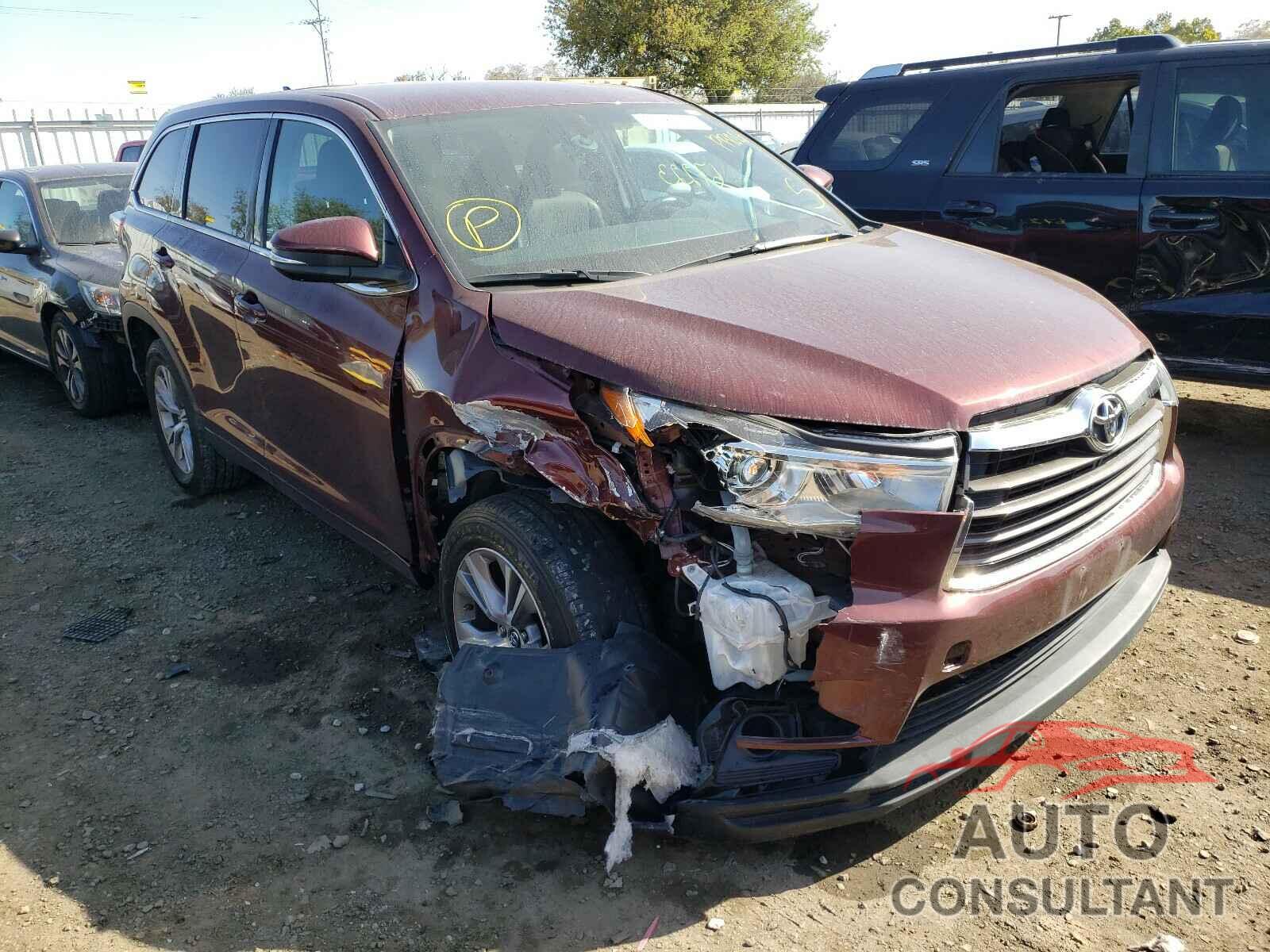 TOYOTA HIGHLANDER 2016 - 5TDZKRFH6GS174505