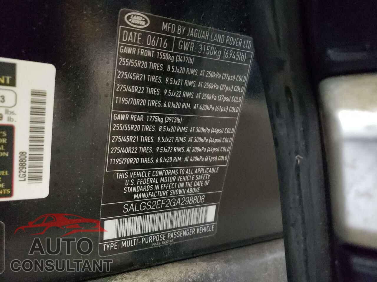 LAND ROVER RANGEROVER 2016 - SALGS2EF2GA298808
