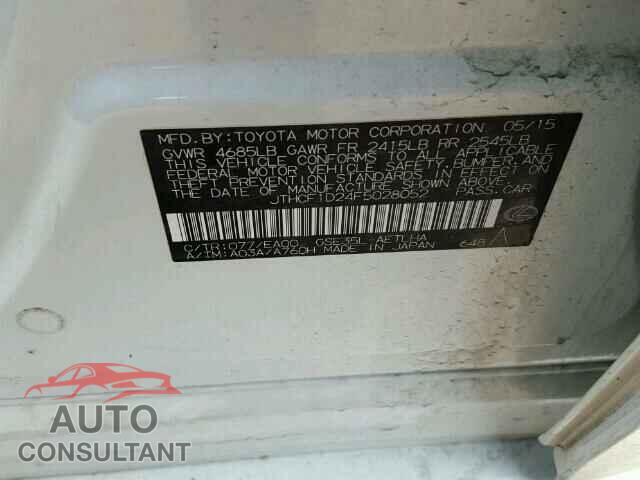 LEXUS IS250 2015 - JTHCF1D24F5028052
