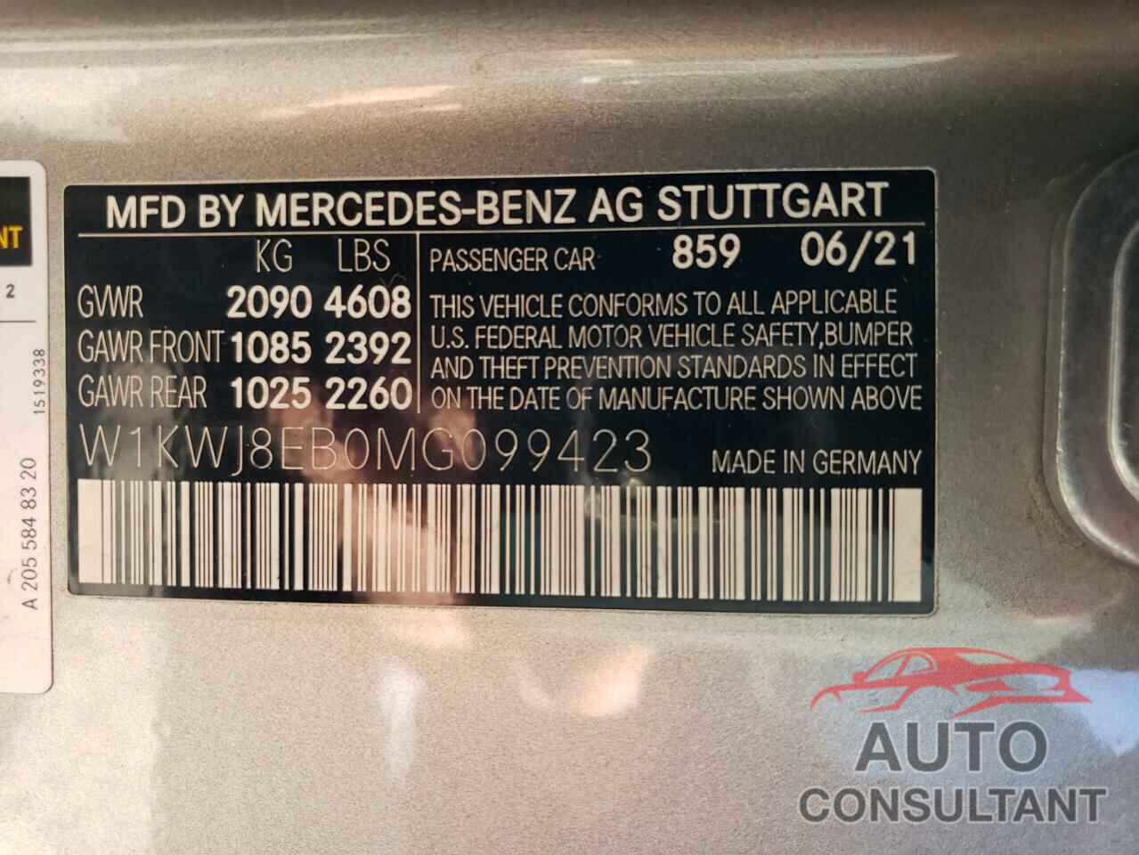 MERCEDES-BENZ C-CLASS 2021 - W1KWJ8EB0MG099423