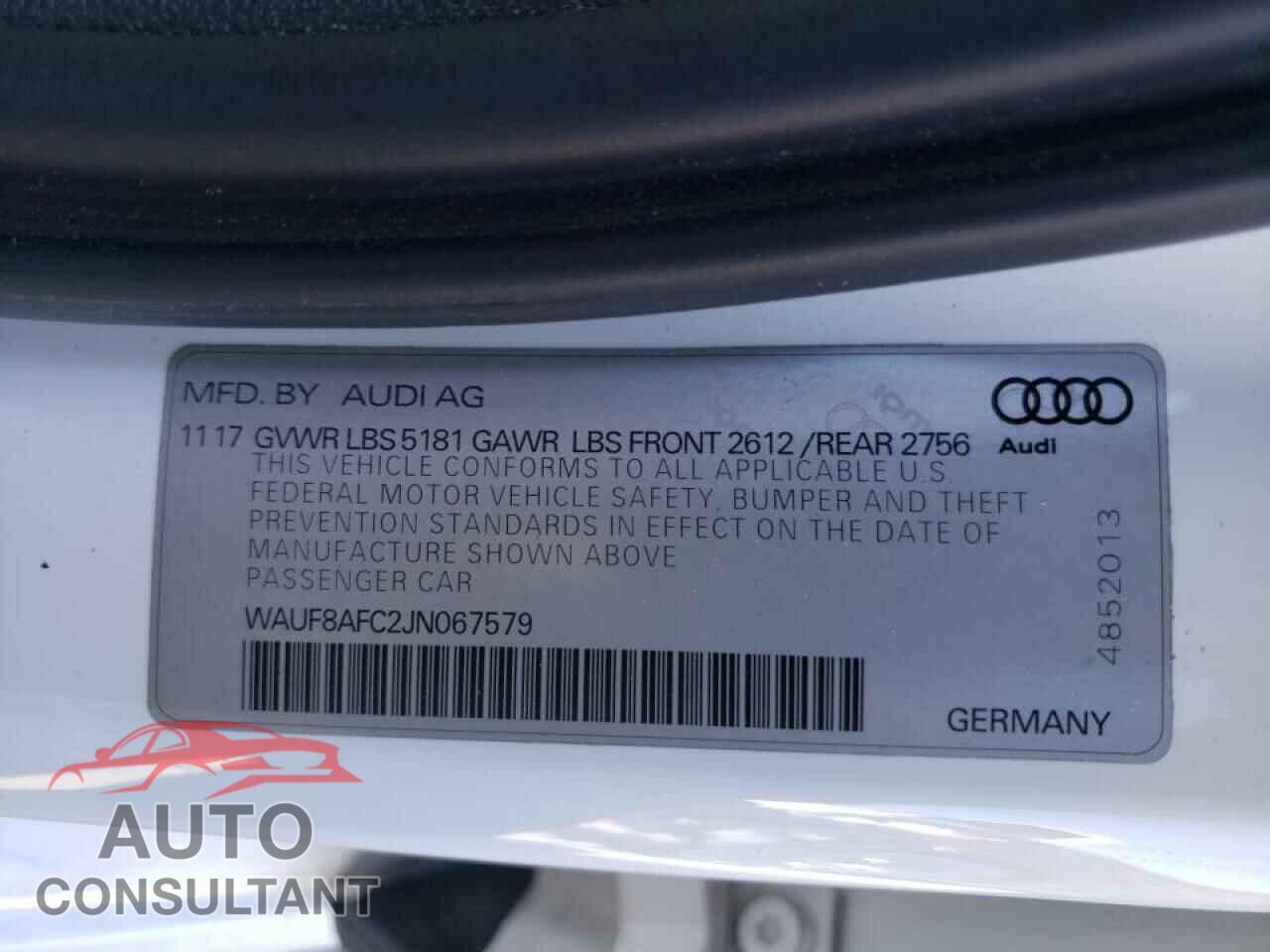 AUDI A6 2018 - WAUF8AFC2JN067579