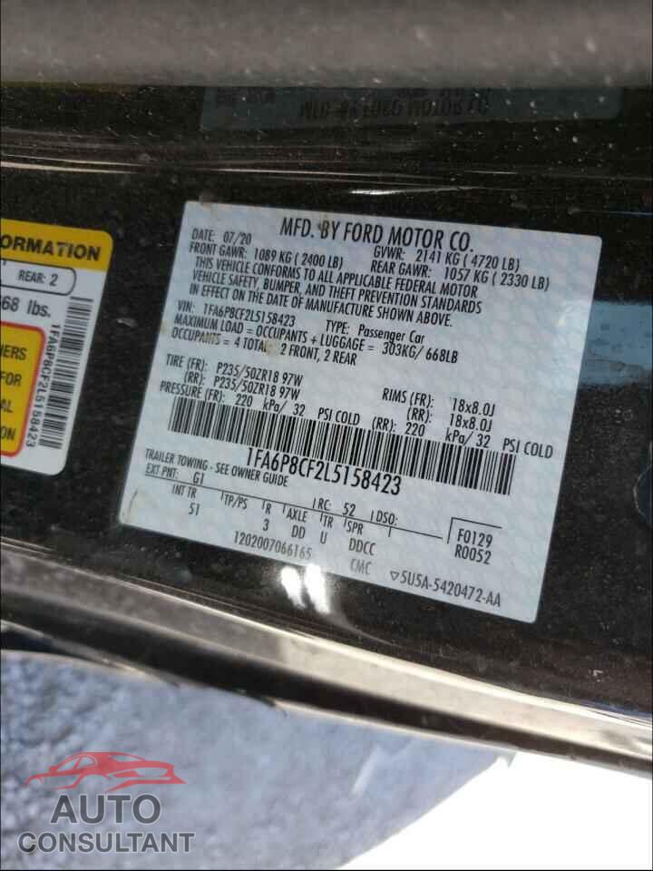FORD MUSTANG 2020 - 1FA6P8CF2L5158423