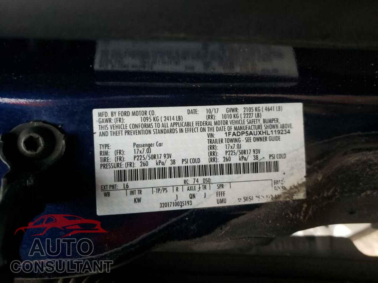 FORD CMAX 2017 - 1FADP5AUXHL119234
