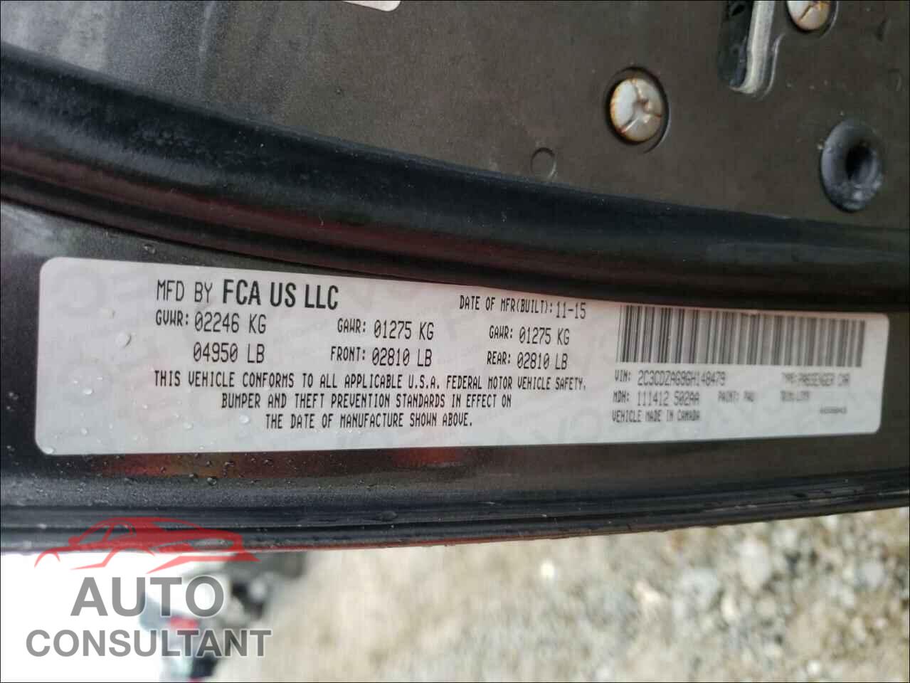 DODGE CHALLENGER 2016 - 2C3CDZAG9GH148479